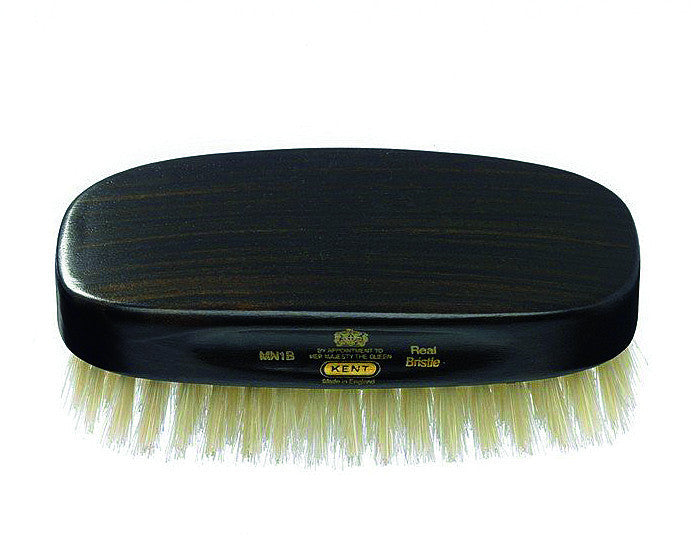 Kent Military Brush, Rectangular, White Bristles, Ebonywood, Hair Brushes