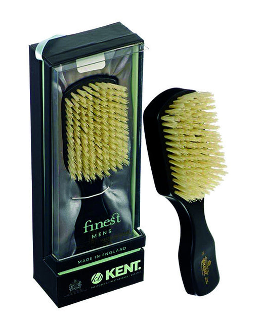 Kent Men's Brush, Rectangular Head, White Bristles, Ebonywood, Hair Brushes