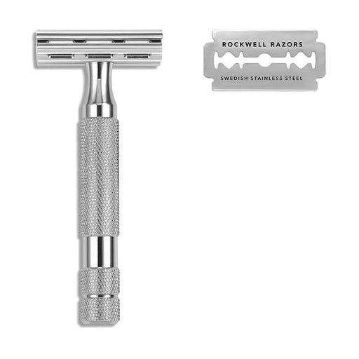 Rockwell Razors 2C Double Edge Razor - White Chrome, Double Edge Safety Razors