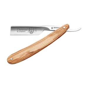 Dovo Short Blade Straight Razor, "Barbarossa" 5/8", Carbon Steel, Full Hollow Grind, Olive Wood Handle