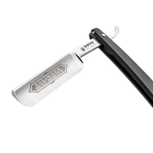 Dovo Straight Razor, "Solingen Best Quality" 5/8" Carbon Steel, Full Hollow Grind, Acrylic Black Handle