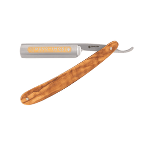 Dovo Straight Razor, "Inox" 5/8", Stainless Steel, Full Hollow Grind, Olive Wood Handle