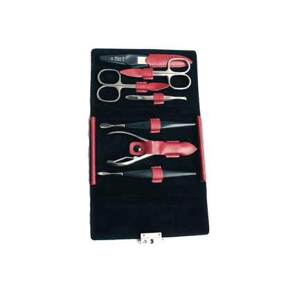Niegeloh Diabolo L 7pc Manicure & Pedicure Set In Leather Case