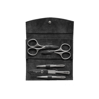 Niegeloh Manhattan M 5pc Manicure Set In Croc Leather Case