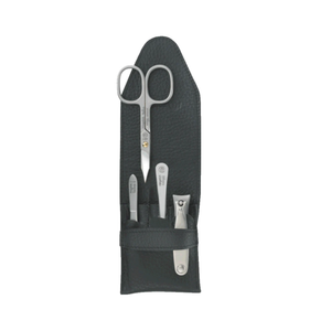 Niegeloh Capri Schwarz 4pc Manicure Set In High Quality Leather Case
