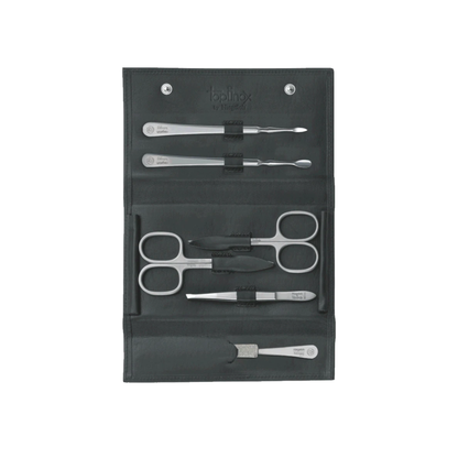 Niegeloh Nevada L 6pc Manicure Set In Full Grain Leather Case