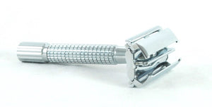 Twist-to-Open Double Edge Safety Razor Chome Finish  - No Logo