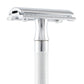 Merkur 23C 3-Piece DE Safety Razor, Closed Comb, Knurled Extra Long Handle, Chrome