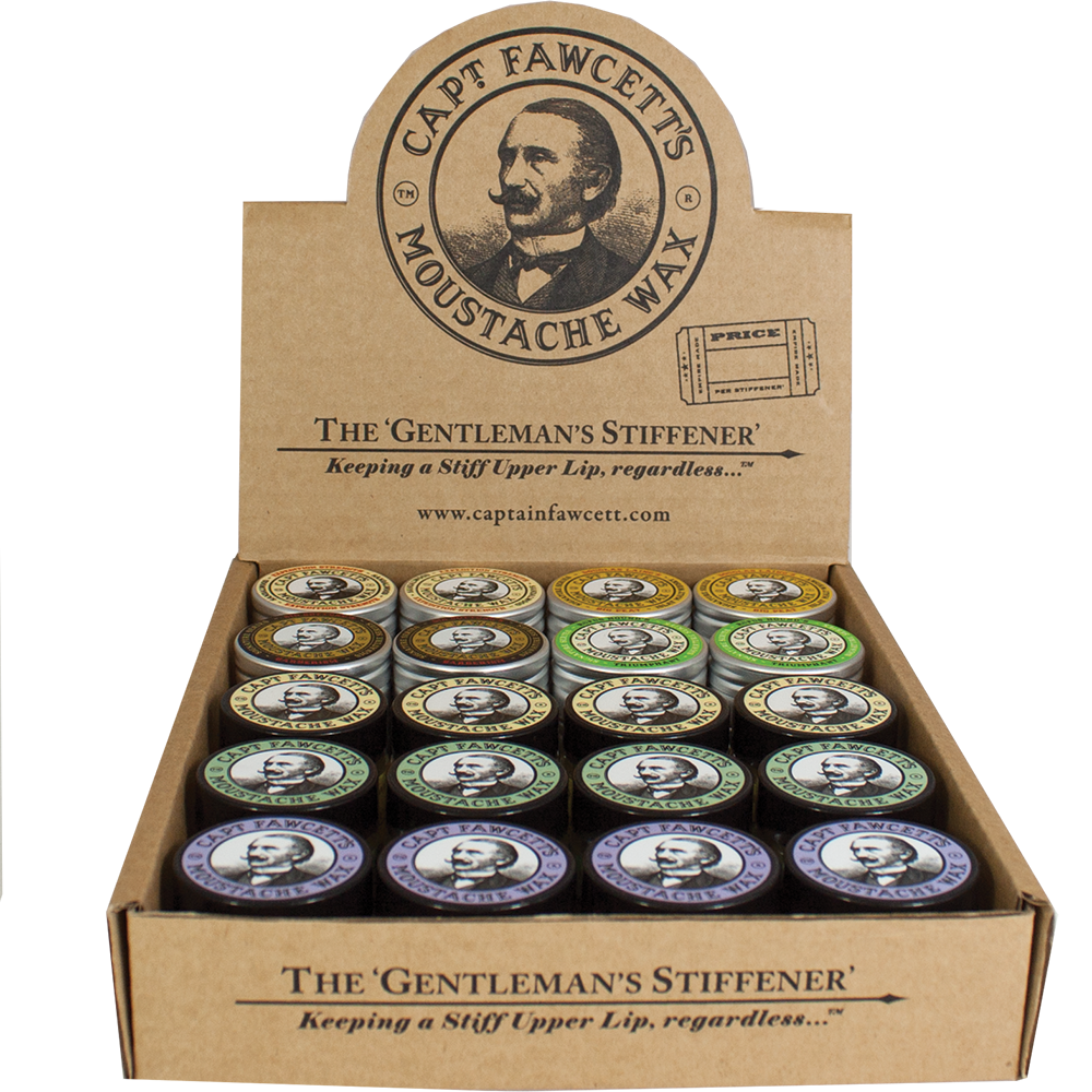 Captain Fawcett's Moustache Wax Bundle Box