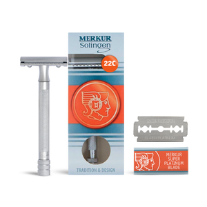 Rasoir Merkur DE, peigne droit 22C, manche long, chrome mat, MK-22002