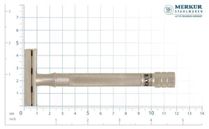 Merkur 23-INOX 3-Piece DE Safety Razor, Closed Comb, Extra Long Handle, Stainless Steel