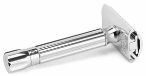 MERKUR Safety Razor 500 Progress, Adjustable Safety Razor With Metal Knob in Bright Chrome Finish