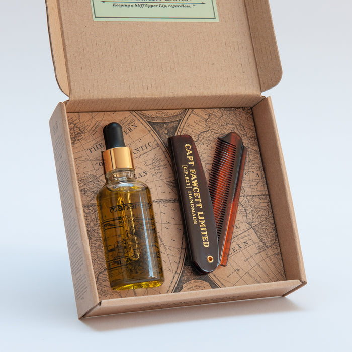 Captain Fawcett's Beard Oil & Beard Comb Gift Set(Maharajah)