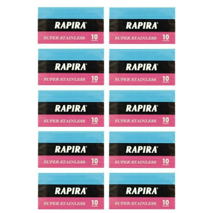 BLD-2739-10PK 100 lames de rasoir de sécurité à double tranchant Rapira Classic (10 lames/paquet)