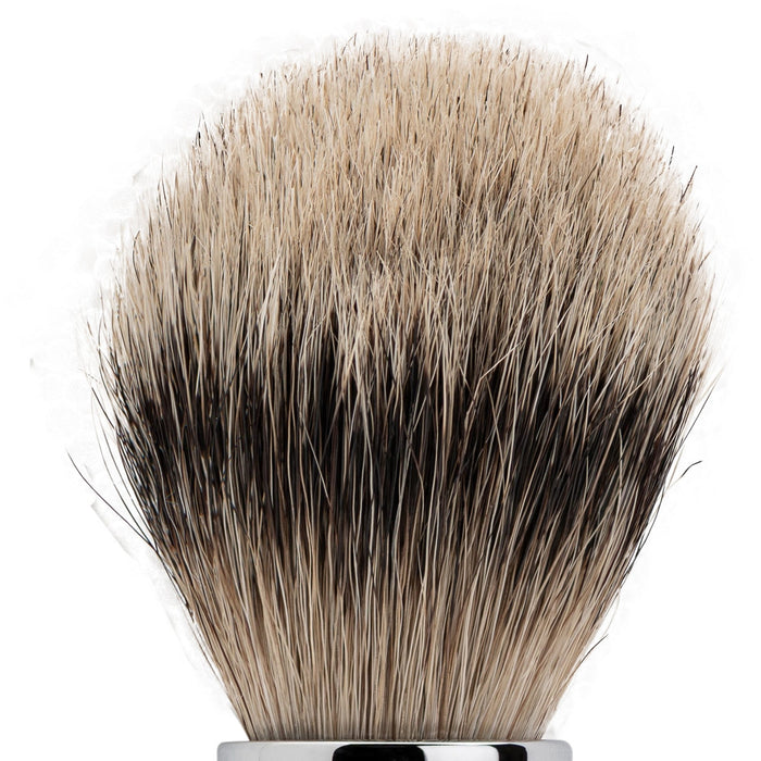 Merkur Shaving Brush, Badger Hair Silver Tip, Bright Chrome, MK-1701001