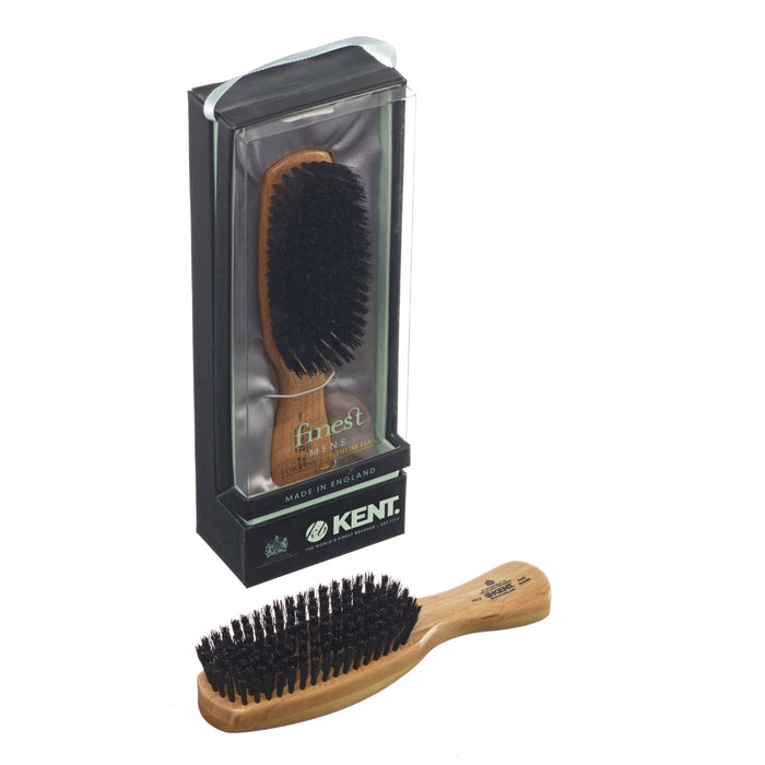 Brosse Kent pour homme, tête rectangulaire, poils noirs, satinwood