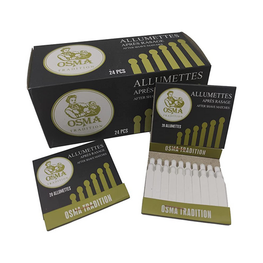 OS-ALLUMAR-OT AFTER SHAVING MATCHES - DISPLAY 24 MATCHBOOK (20 MATCHES/POUCH)