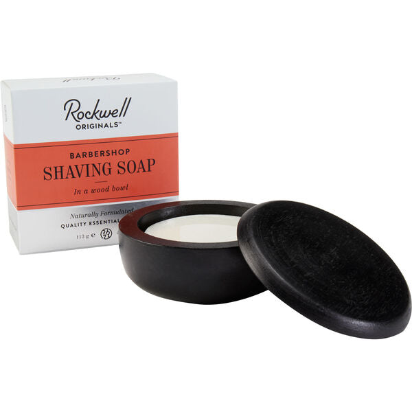 Rockwell Shave Soap in a wooden Bowl - Barbershop Scent