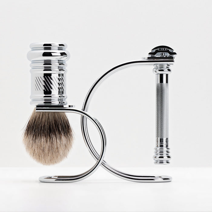 Merkur 3881 - 3pcs Shaving Set, Bright Chrome Finish