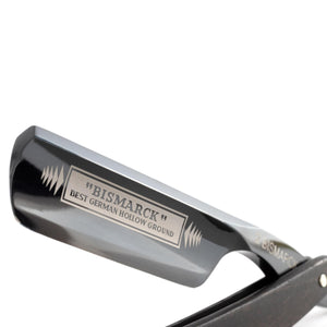 Dovo Straight Razor, "Bismarck" 6/8", Carbon Steel, Full Hollow Grind, Black Pakkawood Handle