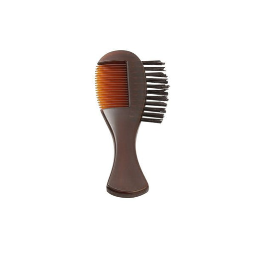 DV-10361 Peigne à barbe + brosse, peignes, acrylique marron et poils de sanglier