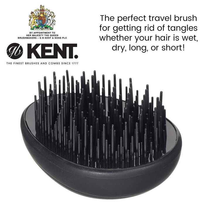 Brosse démêlante Kent Pebble en noir mat