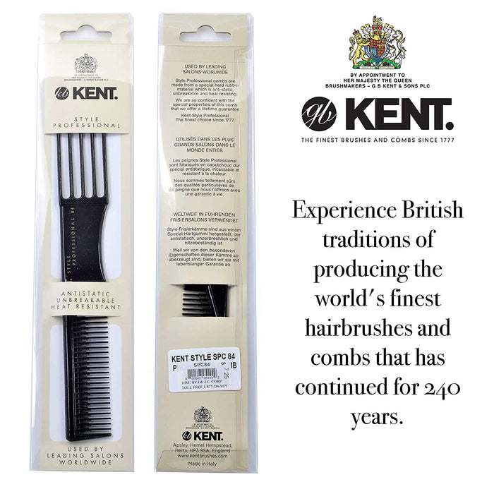 Kent 5 Prong Styling and Lifting Comb 190mm Thick Hair
