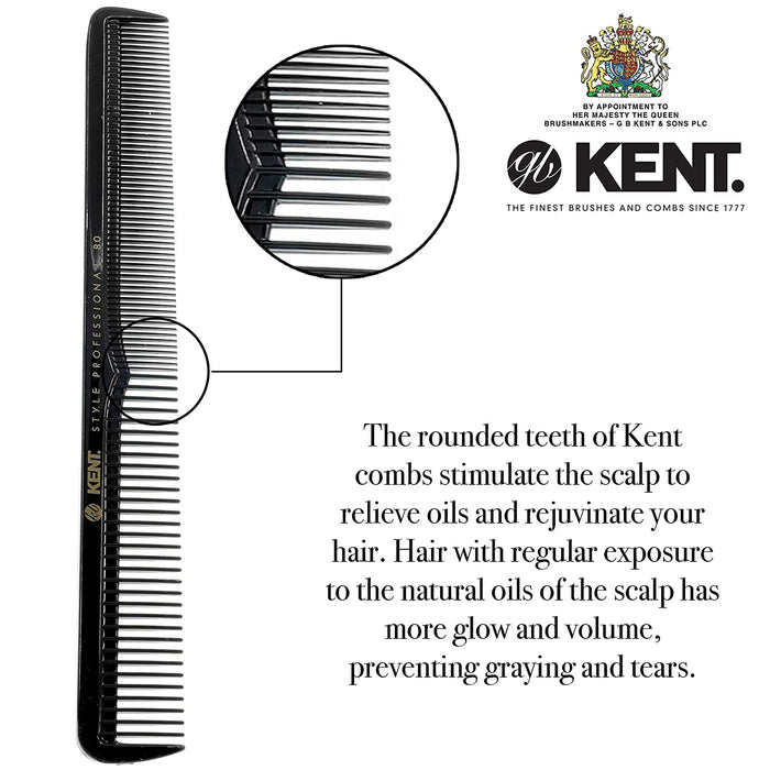 Kent SPC80 Peigne De Coupe 184MM Dents Profondes Cheveux Épais/Fins