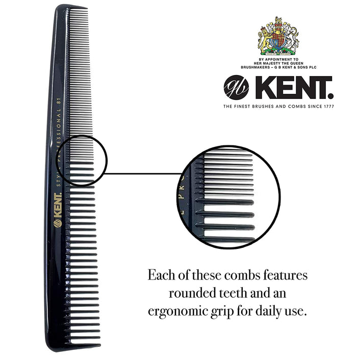 Kent SPC81 Peigne De Coupe 184mm Dents Peu Profondes Cheveux Épais/Fins