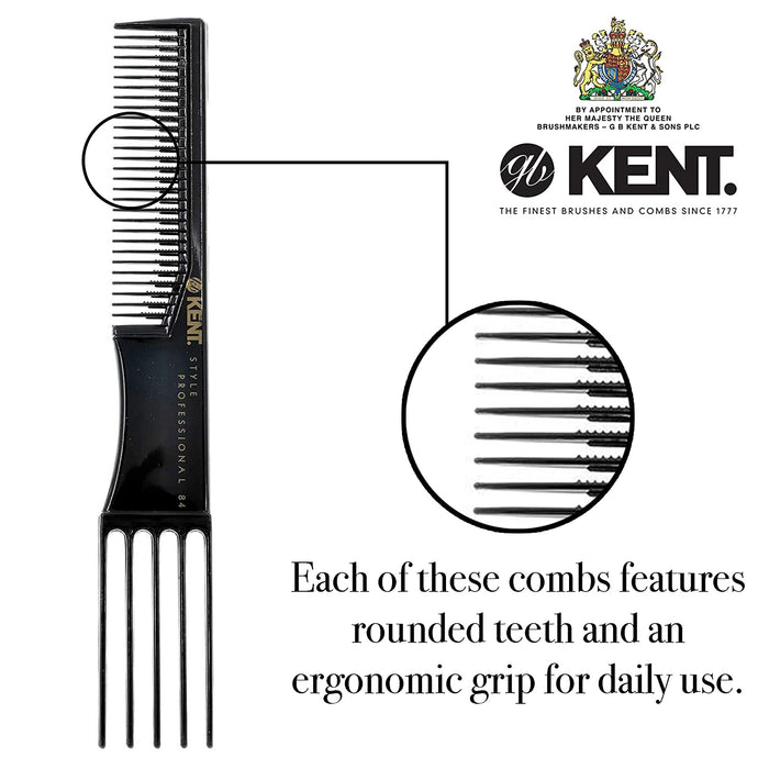 Kent 5 Prong Styling and Lifting Comb 190mm Thick Hair