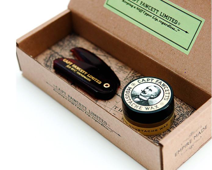 Captain Fawcett's Wax & Moustache Comb Gift Set, Gift Sets & Kits