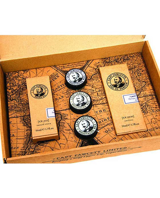 Captain Fawcett's Eau De Parfum, Moustache Wax & Beard Oil Gift Set, Gift Sets & Kits