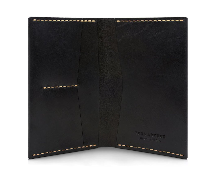 Ezra Arthur No. 5 Passport Case Jet Top Stitch