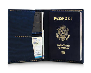 Ezra Arthur No. 5 Passport Case Navy