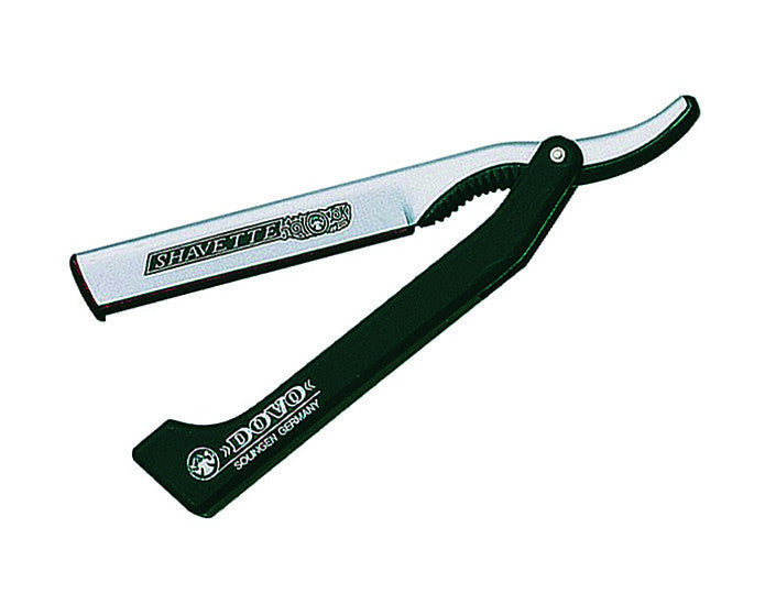 Dovo Shavette, Silver With Black Handle, Straight Razors