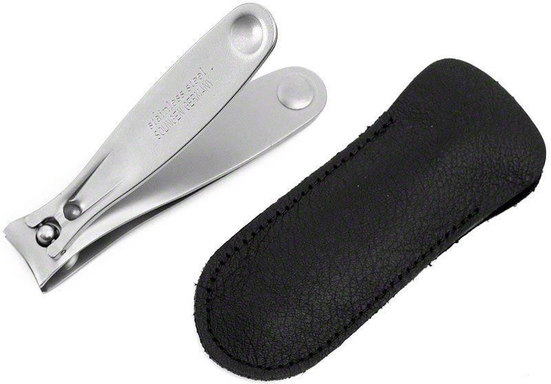 Dovo Stainless Satin Finished Large Nail Clipper, in Leather Sheath