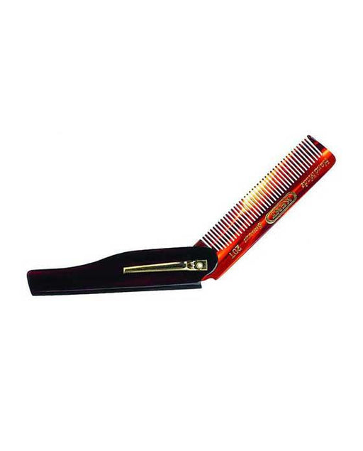 Kent K-20T Comb, Folding Pocket Comb With Clip, Fine (85mm/3.3in), Hair Combs