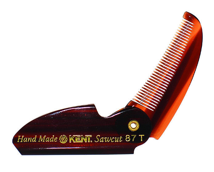 Kent 87T Folding Pocket Mustache Comb (117mm/4.6in), Mustache Combs