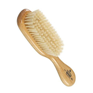 Brosse pour bébé Kent, poils blancs super doux, bois de cerisier