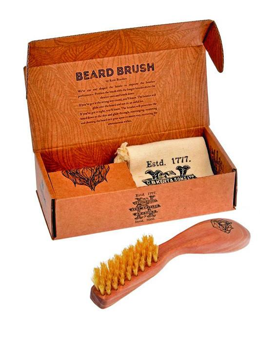 Kent Wooden Beard Brush (165mm/6.5in), Beard Brushes
