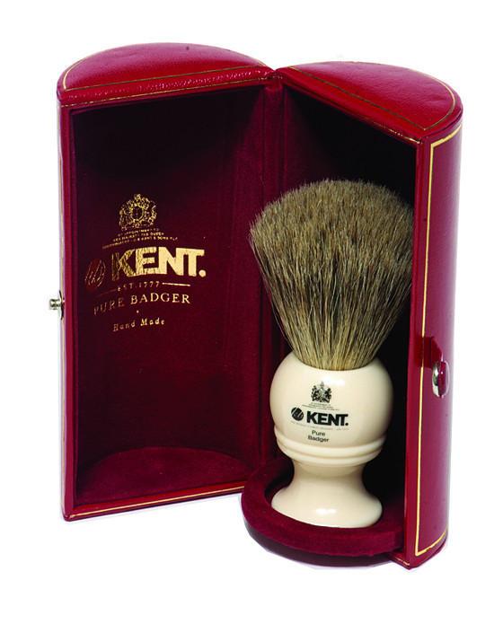 Kent Shaving Brush, Pure Grey Badger, Medium, Shaving Brushes