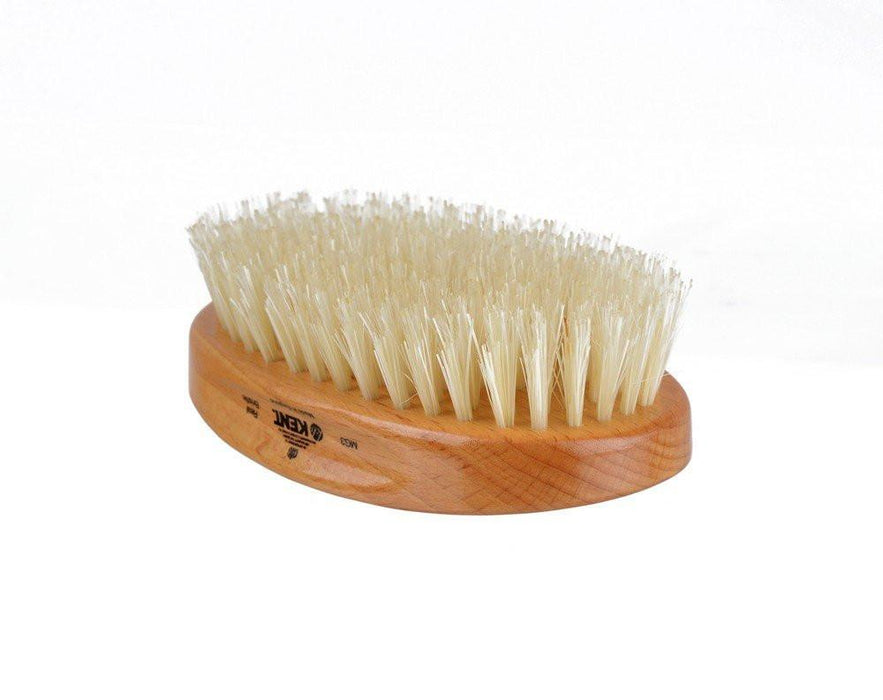 Kent Military Brush, Oval, Beechwood, Pure White Bristle Hairbrush, Hair Brushes