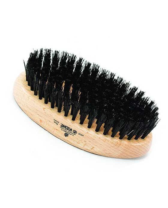 Kent Military Brush, Oval, Beechwood, Natural Shine Black Bristle Hairbrush, Hair Brushes