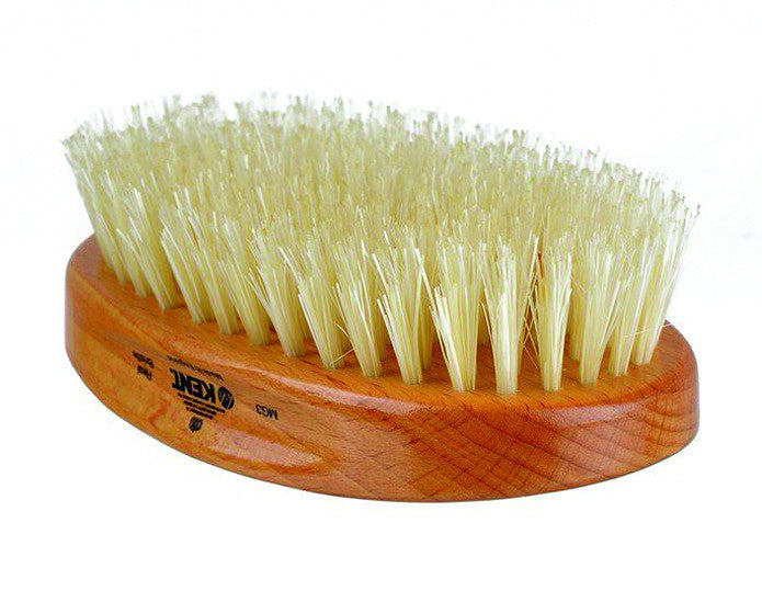 Kent Military Brush, Oval, Beechwood, Pure White Bristle Hairbrush, Hair Brushes