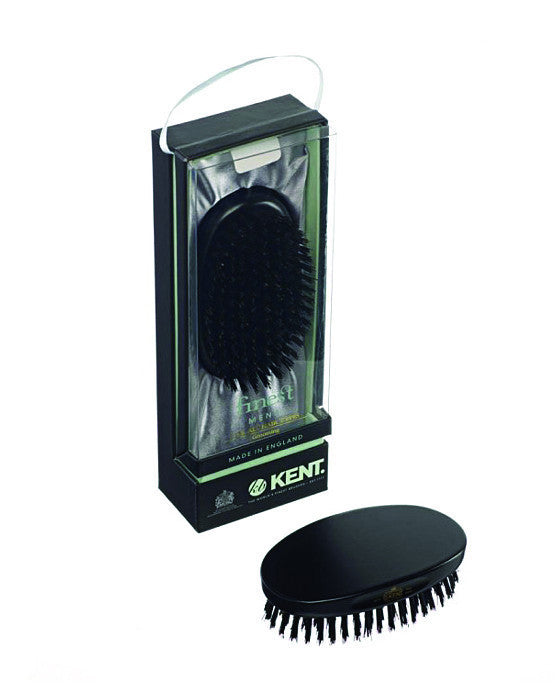 Kent Military Brush, Oval, Black Bristles, Ebonywood, Hair Brushes