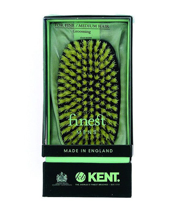 Kent Military Brush, Rectangular, White Bristles, Ebonywood, Hair Brushes