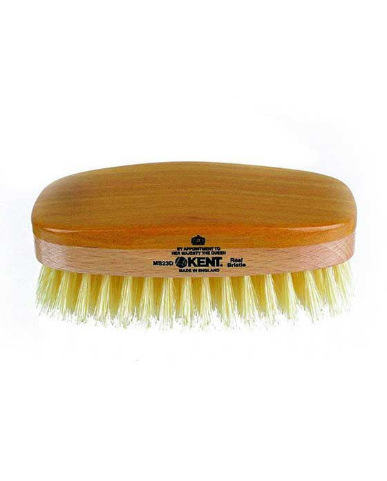Kent Military Brush, Rectangular, White Soft Bristles, Satinwood & Beechwood, Hair Brushes