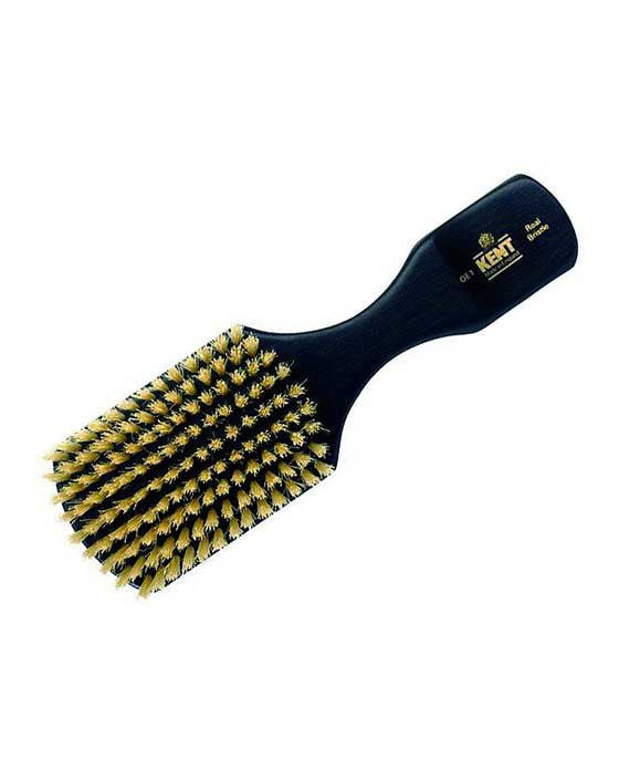 Kent Men's Brush, Rectangular Head, White Bristles, Ebonywood, Hair Brushes