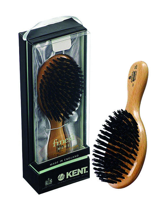 Kent Men's Brush, Oval Head, Black Bristles, Satinwood, Hair Brushes