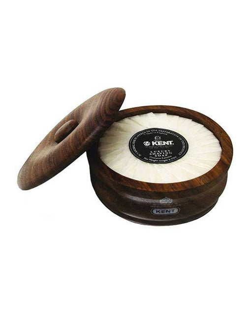 Kent Shaving Soap In Dark Oak Shaving Bowl, Shave Soaps